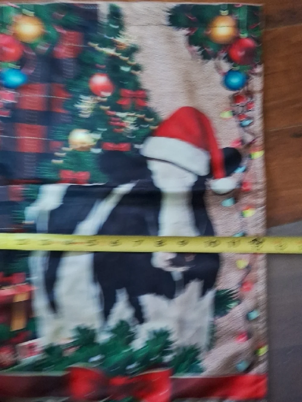 Christmas Cow Holiday  Flag - Red, Green, Black, White